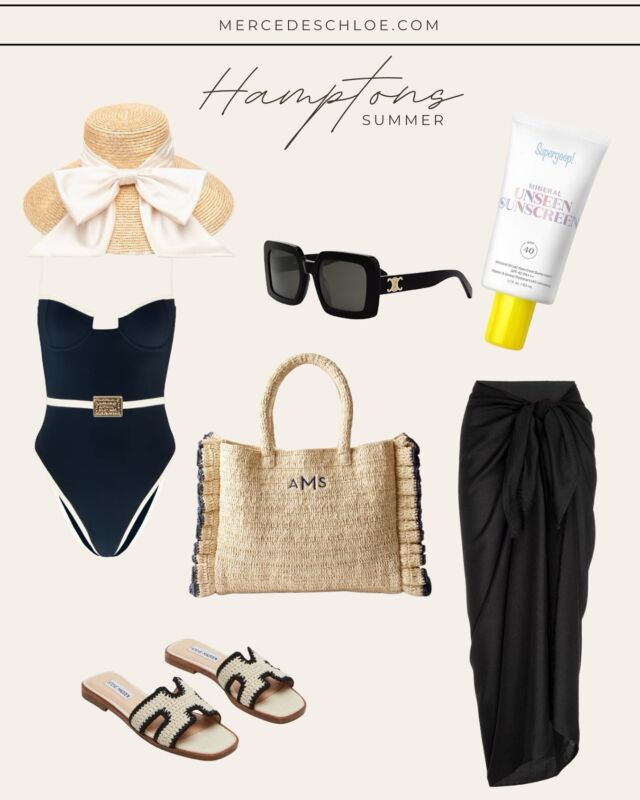 My must haves for summer (just as it’s about to rain for the next 5 days in New York!) love the hat with the big oversized bow. Comment SHOP below to receive a DM with the link to this post on my LTK ⬇ https://liketk.it/5dDjf #ltkswim #ltkseasonal #ltkstyletip